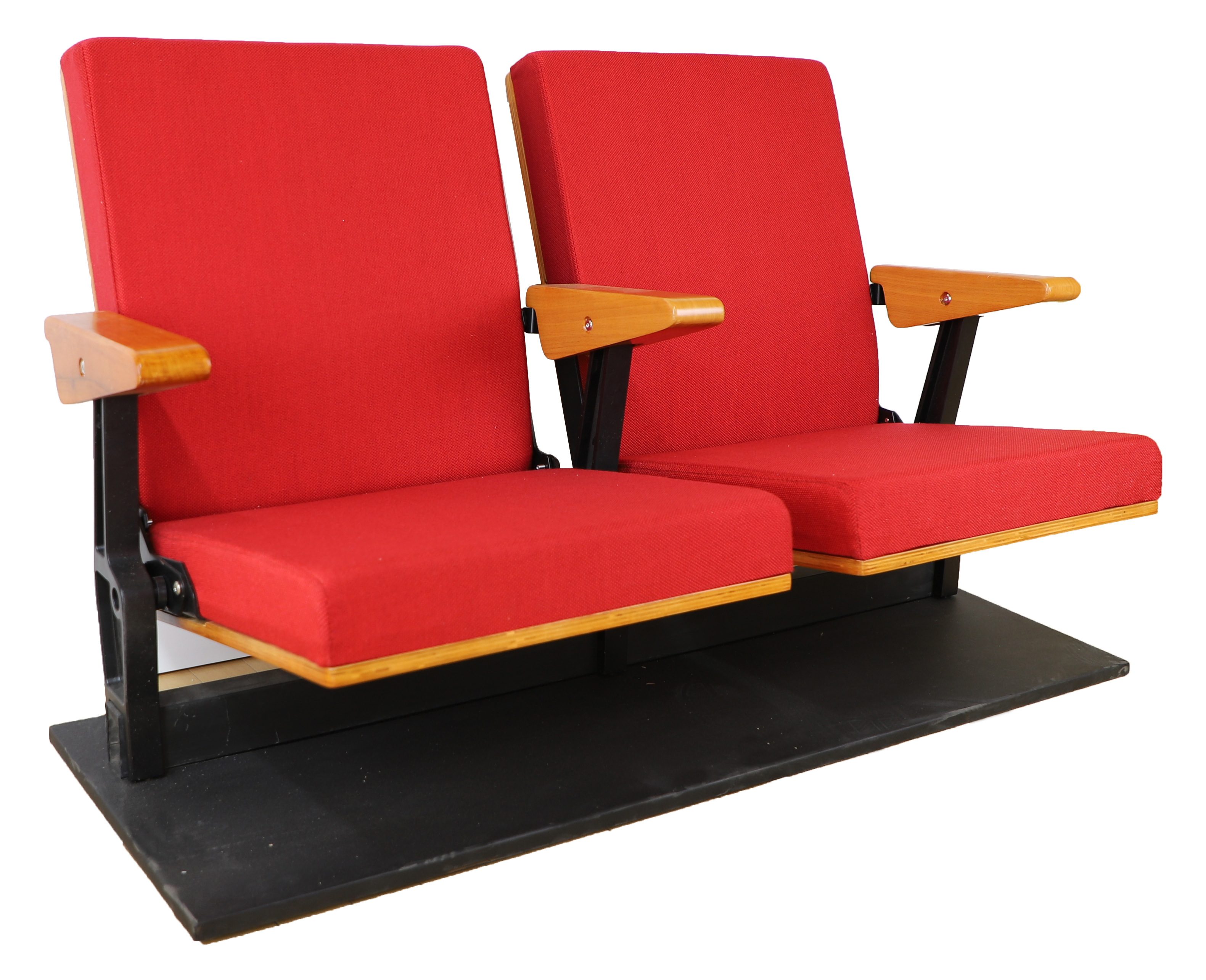 前置式高靠背翻板软包椅伸缩看台（电动/手动）